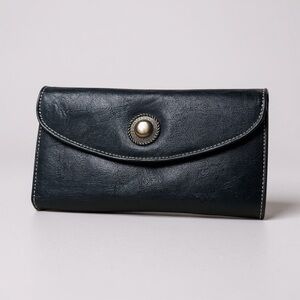 LOFTHOUSE Black Leather Clutch Style Wallet